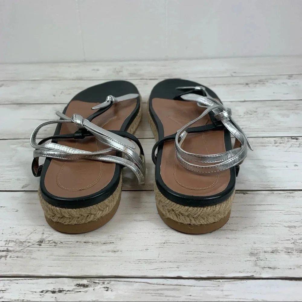 Marni T Strap Leather Sandals Espadrille Platform